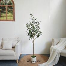 110-200CM Artificial Olive Tree Tall Branch Faux Plant Plastic Leaves Indoor Decor Plant, Suitable For Home Living Room Balcony Garden Decoration - Multicolor - View 9