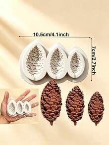 Cetakan Silikon Tupai Natal dan Kerucut Pinus, Cetakan Kue Cokelat, Permen, dan Kerajinan dari Resin dan Tanah Liat - Krem - View 11