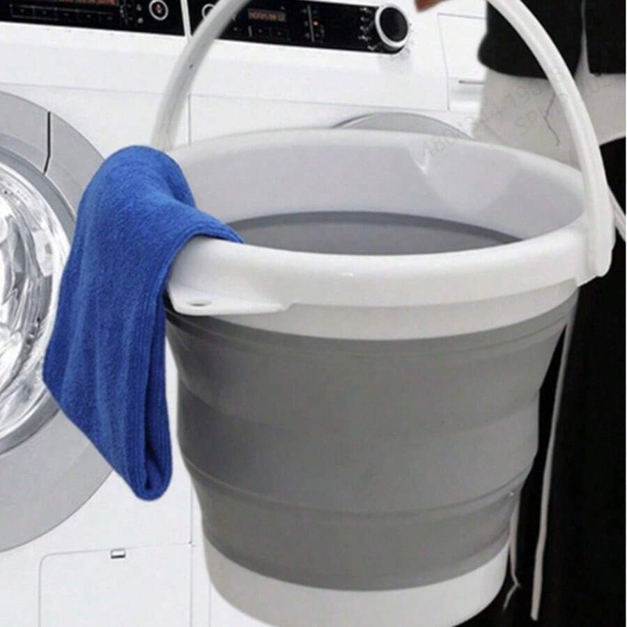 1pc Foldable Round Bucket, Portable Multi-Functional Plastic Folding Bucket For Outdoor Travel Home Dorm, Space-Saving Lightweight Bucket For Fishing Foot Soaking Car Washing Daily Sundries Storage - Multicolor - View 1