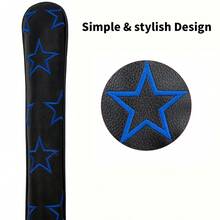 A New Design Of Blue Star Directional Golf Club Head Cover, Fashionable Golf Direction Stick - Durable Fashion Golf Accessories For Golfers And Gift Shoppers | Perfect For Daily Practice, Competition And Leisure Outing. - Black - View 3
