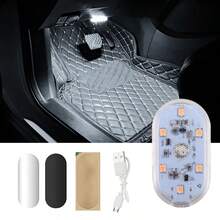 7-Color Touch Sensor LED Car Atmosphere Light, 6 High-Brightness LED Beads, USB Rechargeable Car LED Night Light, Car Accessories - Multicolor - View 15