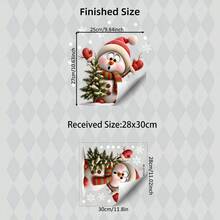1pc Snowman Static Cling Glass Sticker, Christmas Window Decal, Xmas Glass Decor For Window, Kids Room, Glass Door, Home Holiday Ornament - Multicolor - View 14
