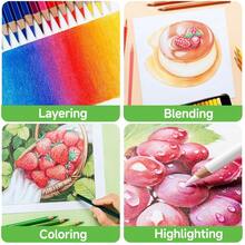 ARTIMIR Ensemble de crayons de couleur premium, ensemble de crayons de couleur pour artistes 120/72/48 couleurs, couleurs vives à cœur tendre, convient pour le dessin, l'esquisse, l'ombrage, crayons de couleur dédiés aux livres de coloriage pour adultes - Lot de crayons de couleur - Voir 6