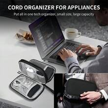 1PC Portable Black Electronic Storage Bag With Mesh Compartments, Organizes Data Cables, Chargers, Power Banks, USB Drives, Hard Drives, Earphones, Game Accessories, Digital Gadgets - Black - View 12