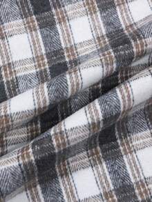 Mercer Haus Men's Casual Fashion Versatile Minimalist Elegant Grey & White Plaid Overcoat - Grey - View 10