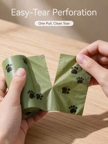 1/5/10 Rolls Pet Waste Bags, Thickened Leak-Proof, Paw Print Pattern, 15 Bags Per Roll, Easy-Tear Pet Waste Bags, Suitable For Dog Walking, Fits Standard Waste Bag Dispenser, Portable For Small, Medium, Large Dogs - Dog Paw Print - View 5