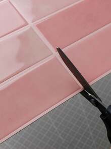 Self-Adhesive Anti-Splash Wall Tiles, Pink Gradient Long Subway Tiles, 2D Flat Self-Adhesive Wall Stickers, Glossy Waterproof Oil-Resistant Removable Mosaic Tile Stickers, Kitchen, Bathroom, RV, Laundry Room Wall Decor - Pink Large Size - View 9
