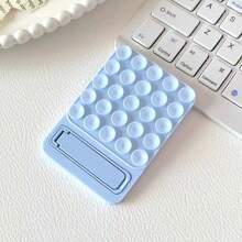 1PC Macaron Suction Cup Phone Stand, Single-Arm Metal & Silicone Minimalist Adhesive Back Mount With Self-Adhesive Tape, Non-Slip Pad, Car Mount, Creative Foldable Soft Silicone Desktop & Bathroom Universal Phone Holder - Multicolor - View 4