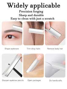 100/30/20pcs Razor Blades, Stainless Steel Double-Edge Blades, Scraper For Shaving And Eyebrow Trimming, Vintage Manual Razor Blades, Double-Edge Shaving Blades - Multi-color - View 3
