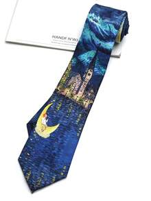 1pc Printed Oil Painting Hand-Painted Tie For Men And Women, Suitable For Casual, Street, Daily, Party, Gift - Multicolor - View 9