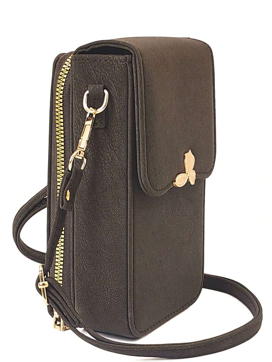 New Vintage Textured Women's Crossbody Phone Bag Wallet Mini Shoulder Bag, Multi-Compartment Flap Design With Adjustable Strap, Fits Large Phones, Cash And Credit Cards, Lightweight And Durable Daily Essential Organizer