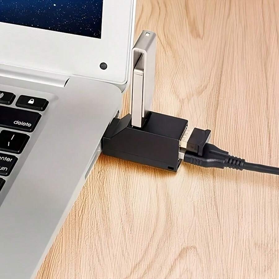 USB Hub Charger Direct Plug Portable Multi-Port USB 3.0 Hub High-Speed External USB Splitter Expander 1-To-3 For Laptop Desktop Computer And Other Accessories Multi-Function Hub - A - View 1