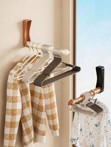 1pc Wall-Mounted Bear Telescopic Clothes Rack Storage Rod, Multi-Layer Expandable Drying Pole, Home Closet Wall Hanging Clothes Rack, Clothes Hanger Organizer, Large Capacity Clothes Rack Storage Tool, Freely Extendable Space-Saving, Balcony Bedroom Walk-In Closet Dormitory Clothes Organizing Rod, Children Adult Clothes Rack Universal Multi-Function Hanging Rod, Foldable Storage Minimalist Home Wall Shelf, Clothes Hanger Concentrated Organizer, Drying And Storage Dual-Use Clothes Rack Pole - View 3