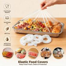 1/30/50pcs Large Plastic Fresh-Keeping Covers, Dust-Proof Cake Tray Covers, Transparent Food Covers For Kitchen Refrigerator Leftovers, Fruit Preservation, Kitchen Accessories, Home Essentials, Cookware, Fits Plates, Can Be Used With Storage Containers To Organize Small Items, Kitchen Storage, Storage Organization, Can Be Used As Personalized Gifts For New Year, Mother's Day, Father's Day, Graduation Season - Multicolor - View 6
