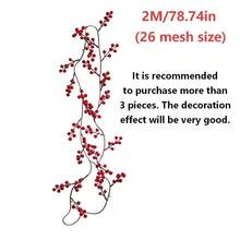 1pc Artificial Cranberry Vine - Plastic Red Holly Hanging Decoration, Multi-Purpose Faux Berry Garland, Suitable For Home, Wedding, Christmas - Perfect For Dining Table, New Year Celebration, Engagement Party Decoration, No Power Required, Home Decor, Christmas Decor, Room Decor - Multicolor - View 14