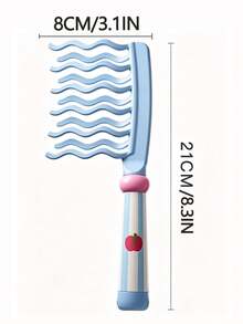 4/1pc Striped Handle Hair Comb, Double Row Wavy Long Teeth Design, Smooth Hair Styling And Volumizing, Home Salon Hairdressing Tool, Hair Care Supplies, Travel Portable, Hair Comb, Suitable For Daily Styling And On-The-Go Use - Multicolor - View 6