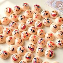 10/20/30pcs Funny Resin Mini Bun Accessories, 3D Magic Expression Round Beads, DIY Cream Glue Phone Case Materials - Random Mix - Multicolor - View 9