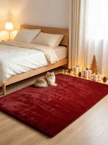 1pc Autumn/Winter Faux Rabbit Fur Design Decorative Rug - Luxury Decorative, Plush Rug, Decorative Carpet, Bedroom Decor, Small Rug, Carpet, Home Decor, Living Room Rug, Living Room Small Rug, Bedroom Carpet, Living Room Home Decor, Outdoor Rug, Washable Carpet - A - View 3