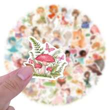 55Pcs Fairy Stickers Pack | Beautiful Pattern Stickers, Vintage Decorative Decals Bottles, Decorative Paper, Journaling, Laptop, Bumper, Skateboard, Scrapbook, Suitcase, Refrigerator, Plan Book, Keyboard, Car Sticker - Elf - View 4