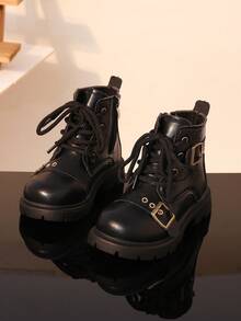 Children's Boots New Style Single Layer Non-Slip Casual Boots - Black - View 4