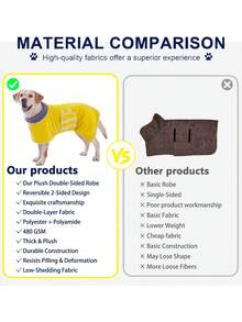 1pc Reversible Dog Absorbent Bathrobe, Plush Bathrobe, Soft And Comfortable, Quick-Drying And Adjustable, Suitable For Different Dog Breeds And Body Types, Ideal For Bathing, Swimming, Beach And Daily Care - Multicolor - View 8