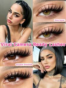 EIMNY Glue‑Free Self‑Adhesive Segmented Lash Clusters, Lazy DIY No‑Glue Natural Fairy False Eyelashes, Easy One‑Step Application For Beginners, Waterproof & Sweatproof Long‑Lasting, Realistic Wild Manga‑Style Individual Lashes - View 3