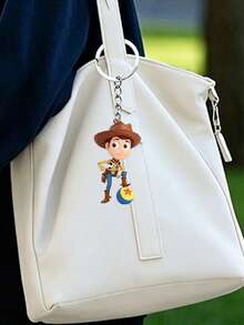 Disney Toy Story Soccer Cowboy Woody Cartoon-Shaped Keychain Pendant, Made Of Acrylic Material, Flat Cartoon Decoration, Metal Key Ring, Bag Accessory, Portable Accessory - Multicolor - View 4