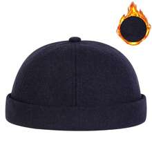 1pc Men's Solid Color Wool Felt Newsboy Cap, Outdoor Casual Black Flat Cap, Suitable For Autumn/Winter Travel, Windproof And Warm - Multicolor - View 8