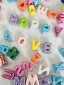 5pcs Random Acrylic Colorful Letter Beads, Includes 26 Creative English Letters (Upgraded Version), DIY Beading Accessories, Suitable For Making Bracelets, Necklaces, Keychains, Pet Collars And Other Jewelry - Multicolor - View 6