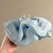 1pc 13CM Large Cloud-Shaped Hair Clip, Made Of Shiny Satin Material With Large Bow, Elegant And Sweet Style, Simple And Generous Women's Hair Accessory - View 10