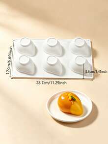 Mango Silicone Mold 6-Cavity Non-Stick, Fruit Baking Tray For Chocolate Mousse Fondant Jelly Dessert Cake Decorating, Reusable Easy Release Kitchen Baking Supplies Silicone Mold Baking Tool - White - View 8