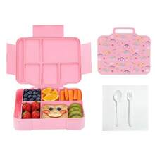 1pc Practical Portable Student Lunch Box, Multi-Compartment Large Capacity Bento Box With Utensils, Food Storage Container, Suitable For Back To School, Daily School Use, Ideal Gift For Graduation And New Year, School Essential - Multicolor - View 14