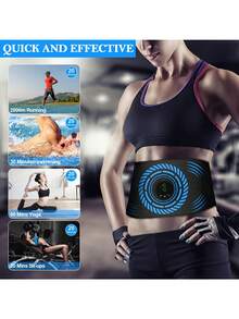ABS Stimulator, Ab Machine, Abdominal Toning Belt Home Office Fitness Workout Equipment For Abdomen Ab Stimulator For Men And Women Blue Battery Capacity 150mAh - View 2