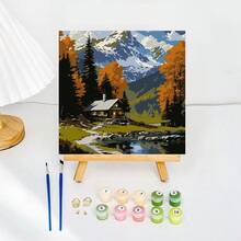 DIY Digital Oil Painting Kit, Wooden Frame, Landscape & Floral Patterns, Acrylic Paints & Brushes, Suitable For Beginners - Multicolor - View 16