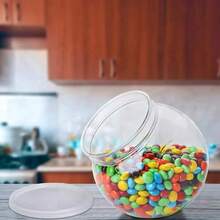 10pcs 350ml Mini Transparent Plastic Jars With Lids, Wide Mouth Cookie Storage Containers, Reusable, Suitable For Kitchen Countertop, Ideal For Storing Candy, Gummy, Cookies And Snacks, Can Be Used For Home Decor, Party And Halloween, Christmas Storage - Multicolor - View 5