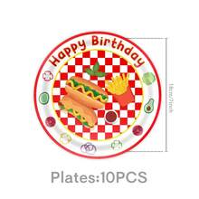 This Hamburger And Hot Dog-Themed Disposable Tableware Set-Including Plates, Napkins, And Paper Cups For 10 Guests-Is Perfect For Birthdays, Weddings, Themed Parties, Family Picnics, And A Variety Of Other Occasions. - Multiple Styles - View 2