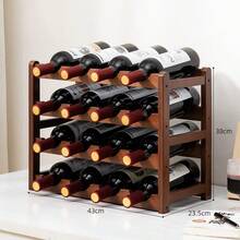 1Pc DIY Hand-Built Bamboo Wine Rack Multi-Layer Wine Rack 1 (6/8/9/12/16 Bottle Wine Rack),Desktop Shelves, Display Stands - View 11