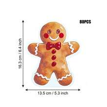 Christmas Gingerbread Man Shaped Paper Napkins, Holiday Party Disposable Napkins, Suitable For Holiday Gatherings, Christmas Table Decor And Party Favors - Multicolor - View 8