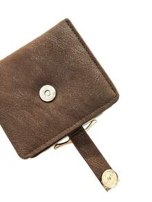Women's Short Vintage PU Folding Multi-Function Large Capacity Card Holder Wallet, Exquisite Snap Magnetic Closure Sweet Coin Purse Compact Lightweight Suitable For Holiday Gift - Coffee - View 2