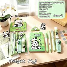 7pcs/Set Cartoon Panda Stationery Set, Creative Student Reward Gift, Classroom Bulk Purchase Souvenir, Back To School Supplies - Set - View 5