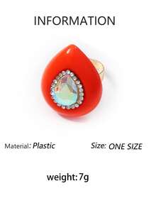 1pc European & American Vintage Fashion Versatile Rhinestone Geometric Adjustable Ring For Women, Minimalist Luxury High-End Commuter Accessory - Geometric Diamond Ring - View 11