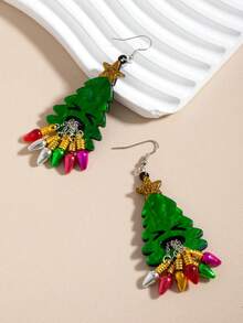 1 Pair Creative Christmas Tree Earrings, Cute And Fun, Suitable For Women - Multicolor - View 6