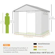 7.9ft X 6.2ft Aluminium Frame Rust Resistance Waterproof Shed, With Galvanised Foundation - Light On-Site - 1 - View 2