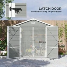 7.9ft X 6.2ft Aluminium Frame Rust Resistance Waterproof Shed, With Galvanised Foundation - Light On-Site - 1 - View 4