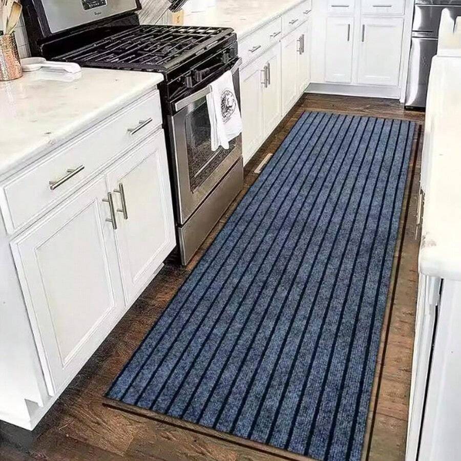 Striped Non‑Slip Floor Mat Roll, Wear‑Resistant Entrance Doormat, Easy‑Clean Rug For Indoor Outdoor Home Hallway