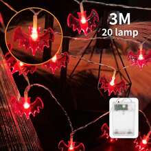 Halloween String Lights, LED Red Bat String Lights, Suitable For Halloween, Party, Yard, Indoor, Outdoor Decoration, LED String Lights, Holiday Party Decoration String Lights - Colorful String Lights - View 16