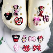 Disney 13pcs Minnie Mouse Series Clogs Shoe Charms, Soft Rubber Drip Molded Clogs Shoe Accessories - Multicolor - View 2