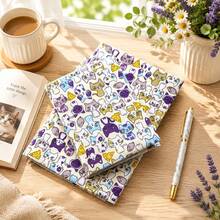 A5 A6 Macaron‑Tone Lovely Cat Pattern Fabric Book Cover, Supple Skin‑Friendly Journal Sleeve, Daily Dust‑Proof Notebook Protector - Sets - View 8