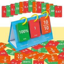 Elementary Math Conversion Flash Card Set, Fraction Decimal Percentage Comparison Cards, Educational Teaching Aids For Home & School Math Practice - Multicolor - View 5