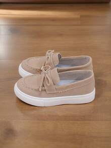 Moda Infantil Primavera/Otoño Versátil Campus Slip-On Estilo Casual Cómodo - Caqui - Ver 1